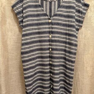 Casual Striped Button-Down Dress